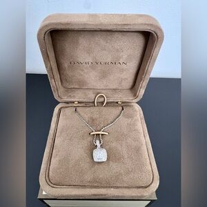 David Yurman Petite Albion Diamond Pendant Necklace | Sterling Silver | New